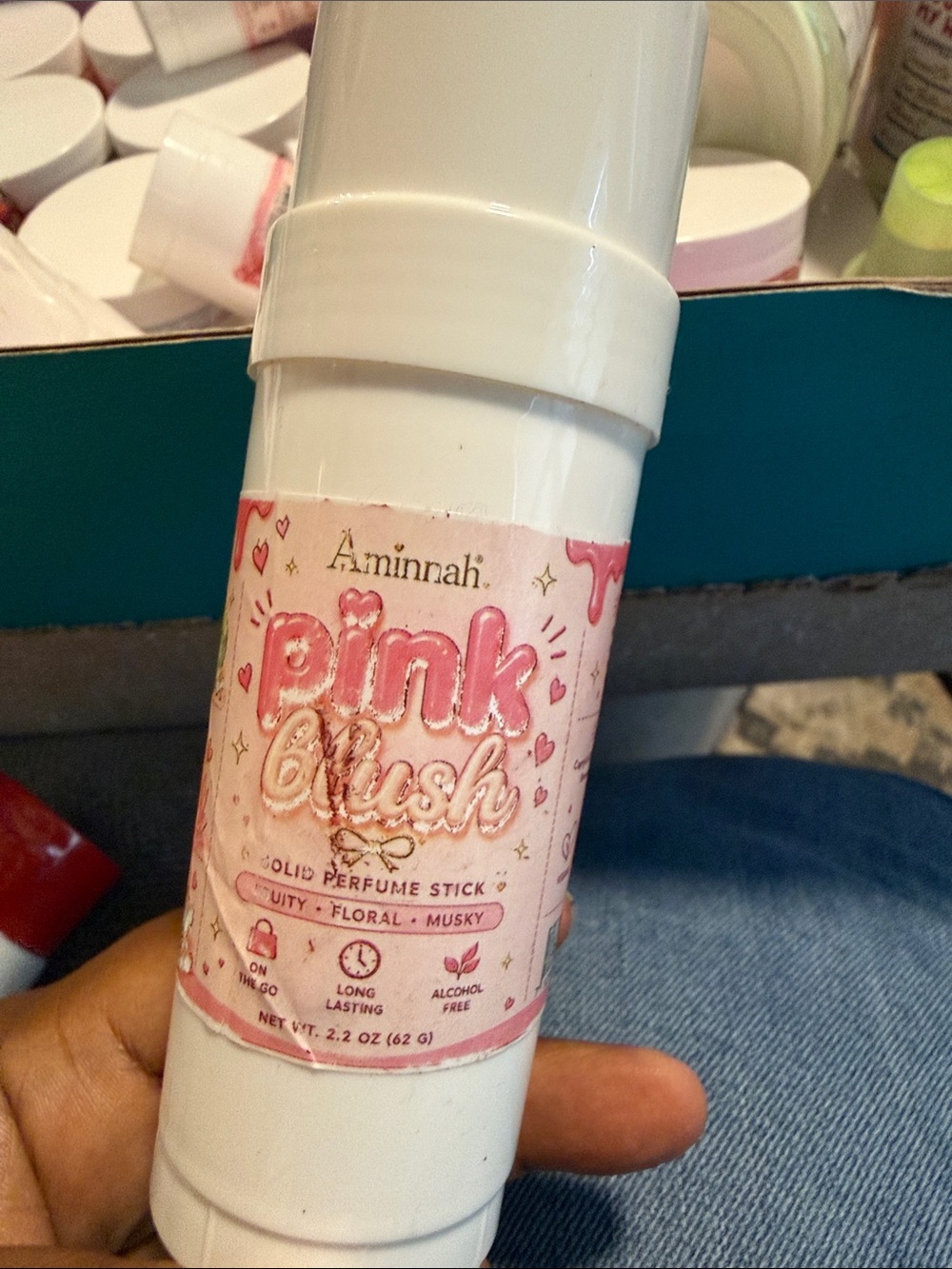 Aminnah Pink Blush Solid Perfume Stick - Pink